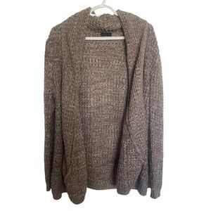 Womens chunky cable knit oversized baggy size medium cardigan sweater grannycore